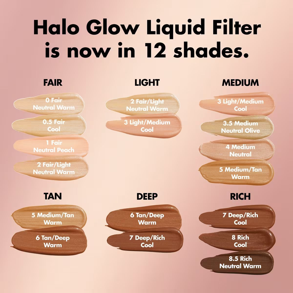 e.l.f. Halo Glow Liquid Filter - Swatches