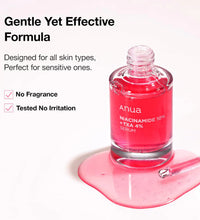 Skincare routine featuring ANUA Niacinamide TXA Serum
