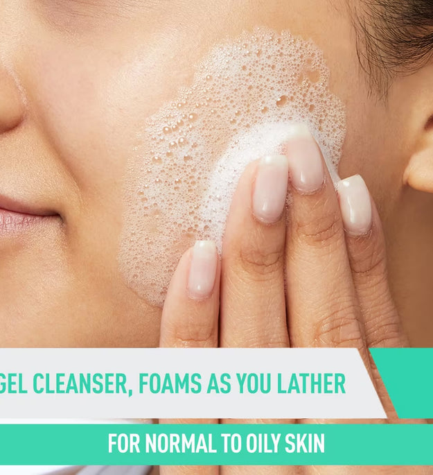 Cerave Foaming Facial Cleanser, Gel-Based Face Wash for Balanced to Oily Skin