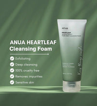 Foaming ANUA Heartleaf Quercetinol cleanser in hand