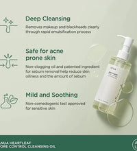 heartleaf cleansing oil acne anua pore control 200ml bottle