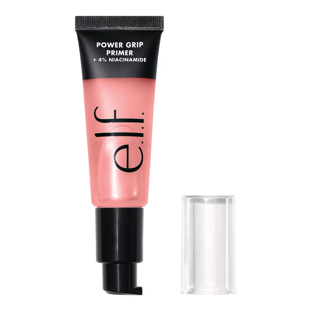 e.l.f Power Grip Primer + 4% Niacinamide bottle front view with open lid