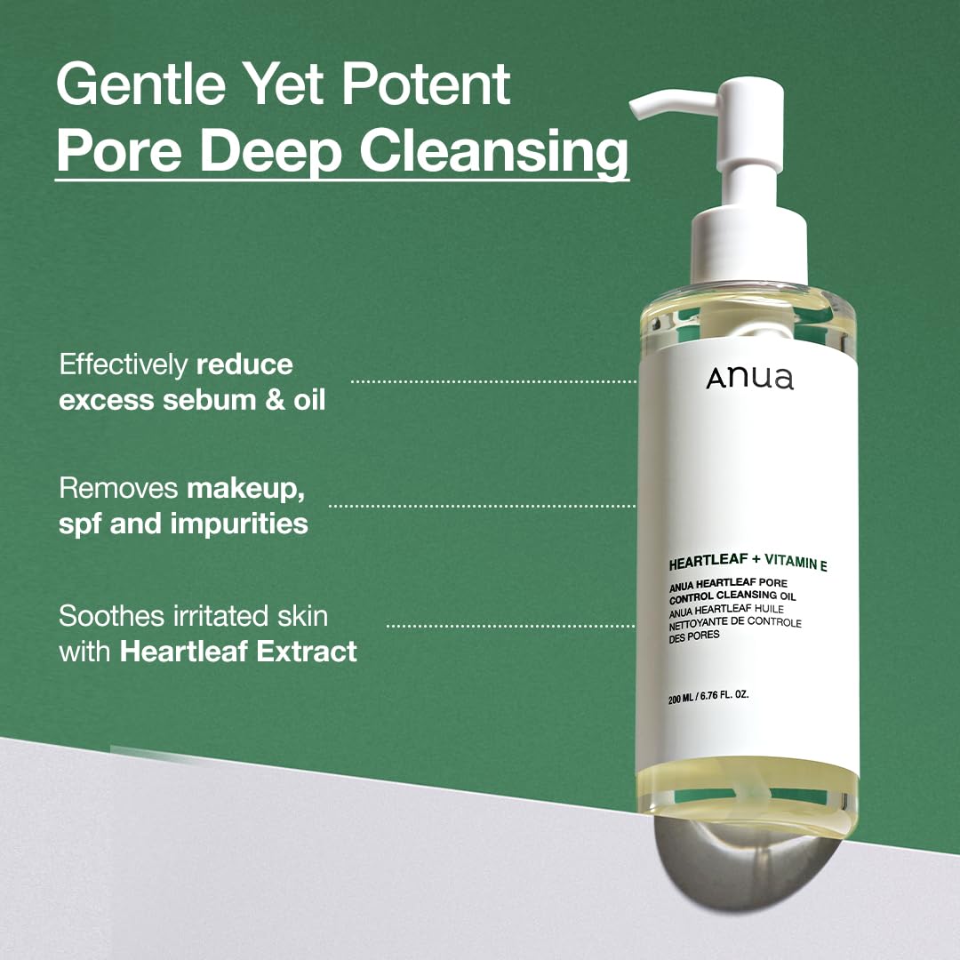 heartleaf cleansing oil acne anua pore control 200ml bottle